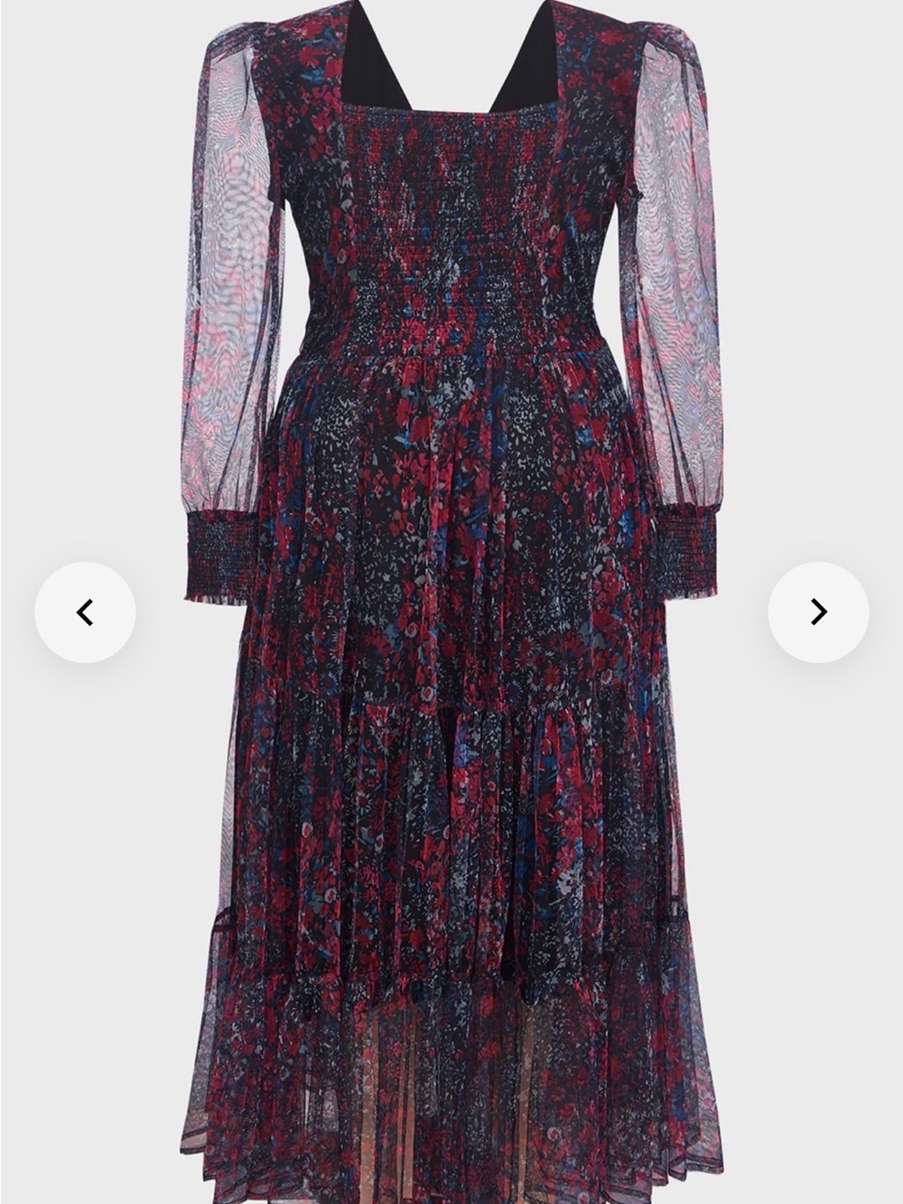 Women's Long Sleeve Maxi Dress in Dark Floral - Picture 2 of 16